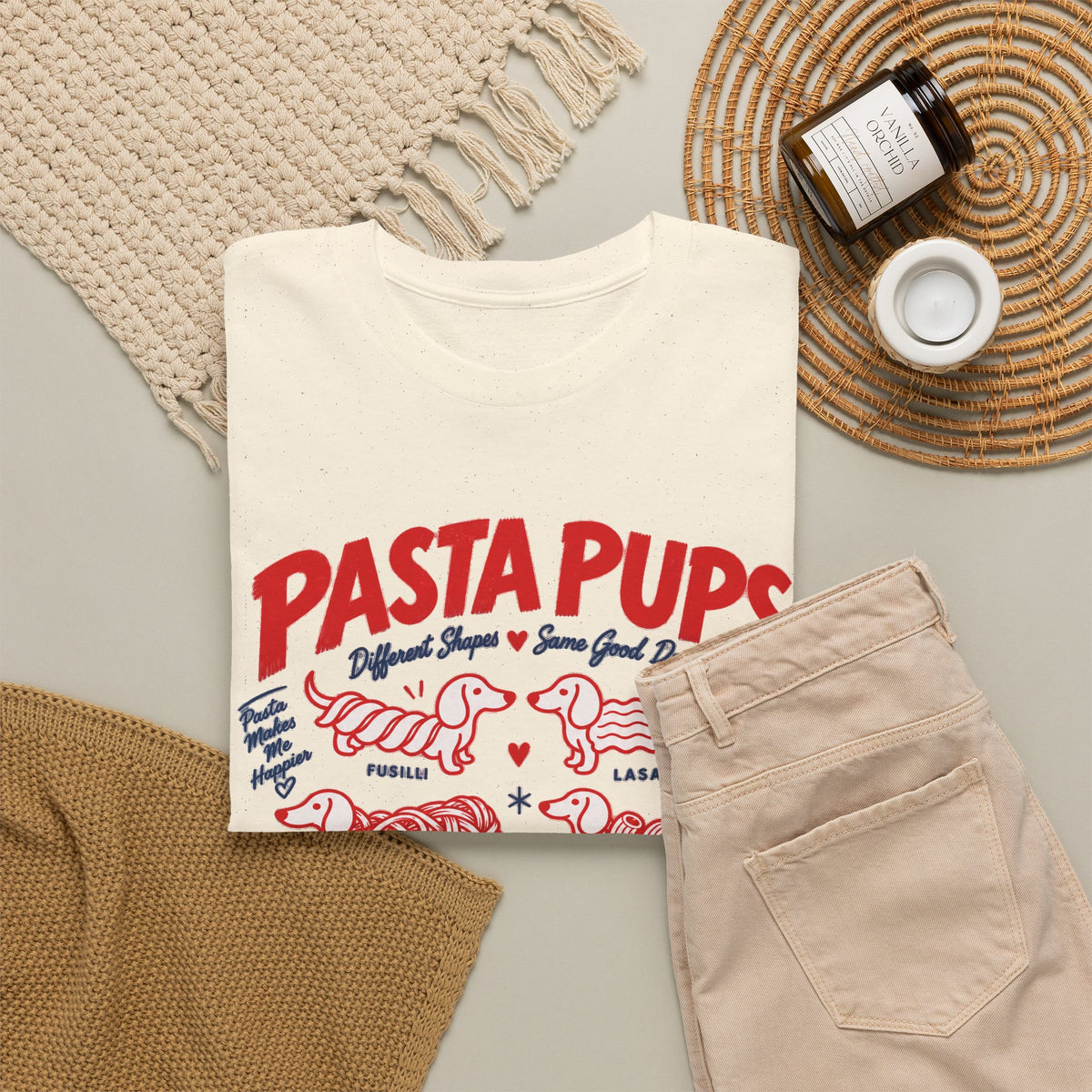 Pasta Pups Shirt, Funny Wiener Dog Tee