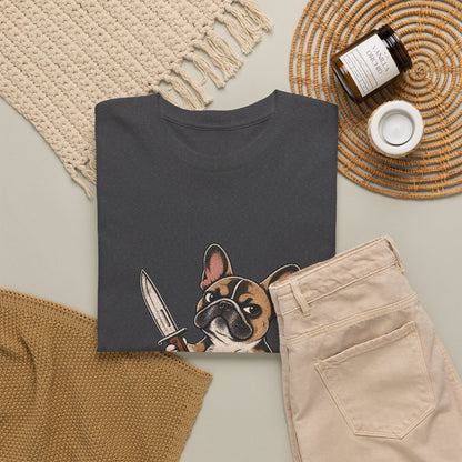 Funny French Bulldog Knife T-Shirt, Quiet was never an option Tee