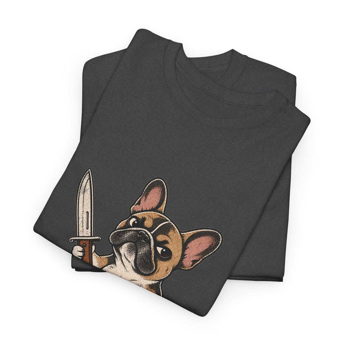 Funny French Bulldog Knife T-Shirt, Quiet was never an option Tee