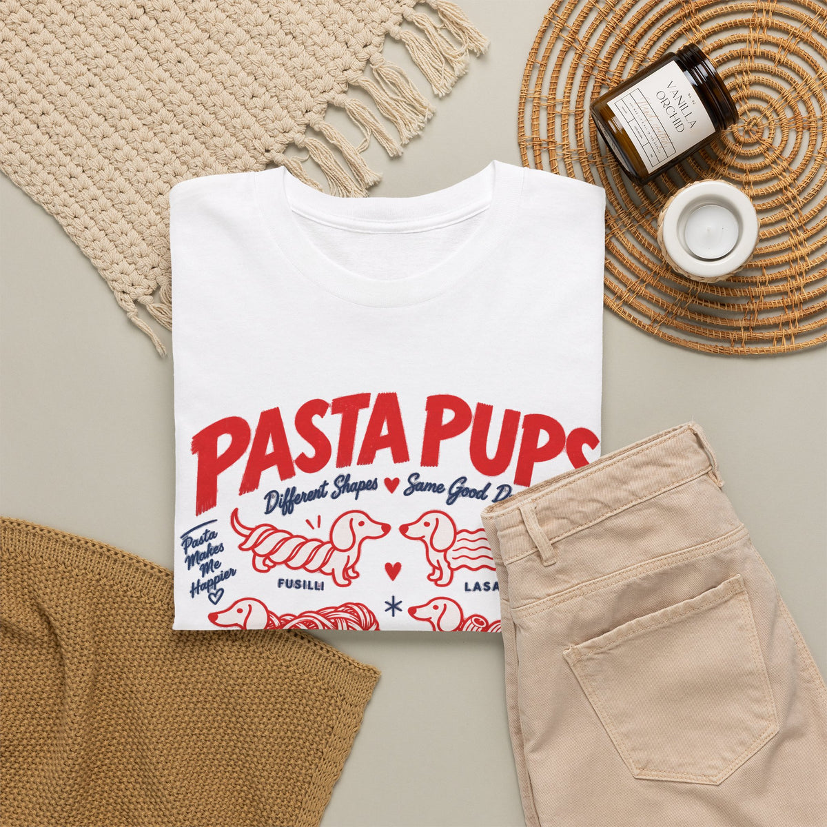 Pasta Pups Shirt, Funny Wiener Dog Tee