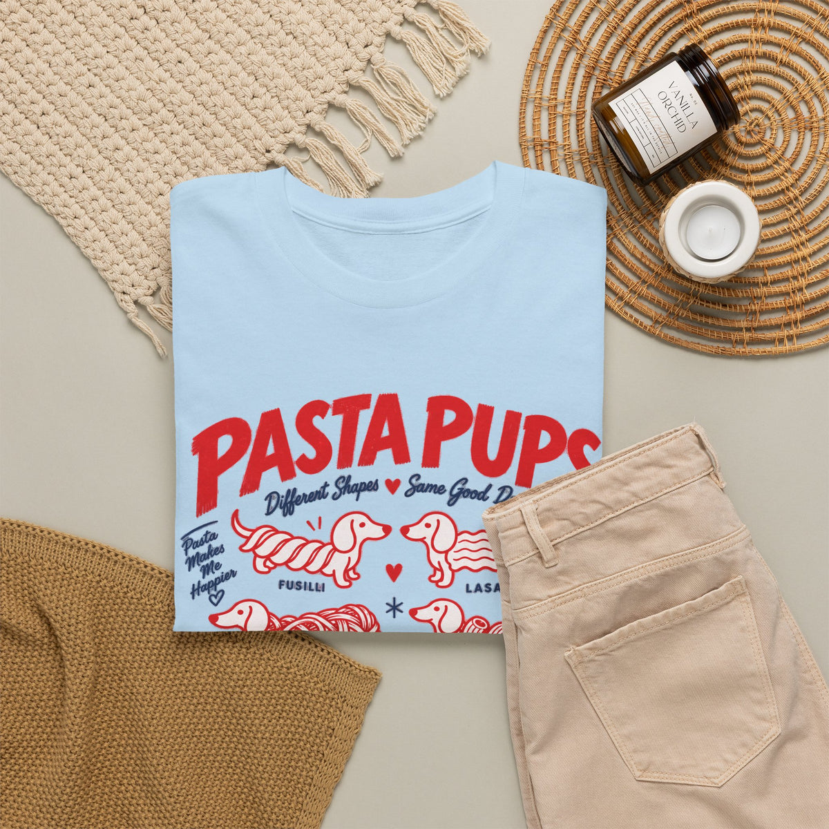 Pasta Pups Shirt, Funny Wiener Dog Tee