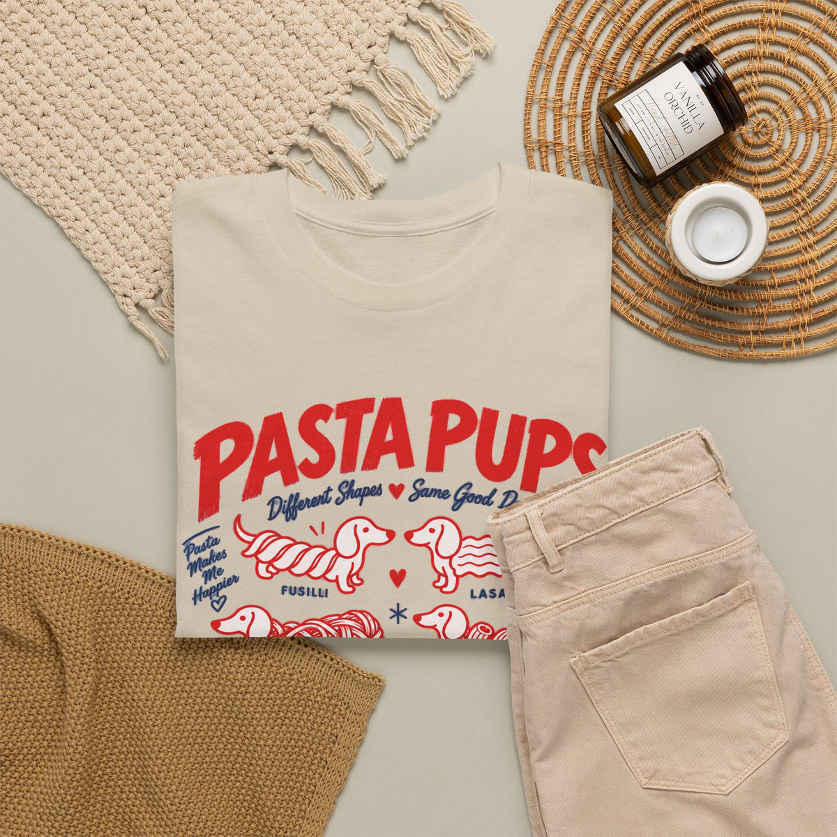 Pasta Pups Shirt, Funny Wiener Dog Tee